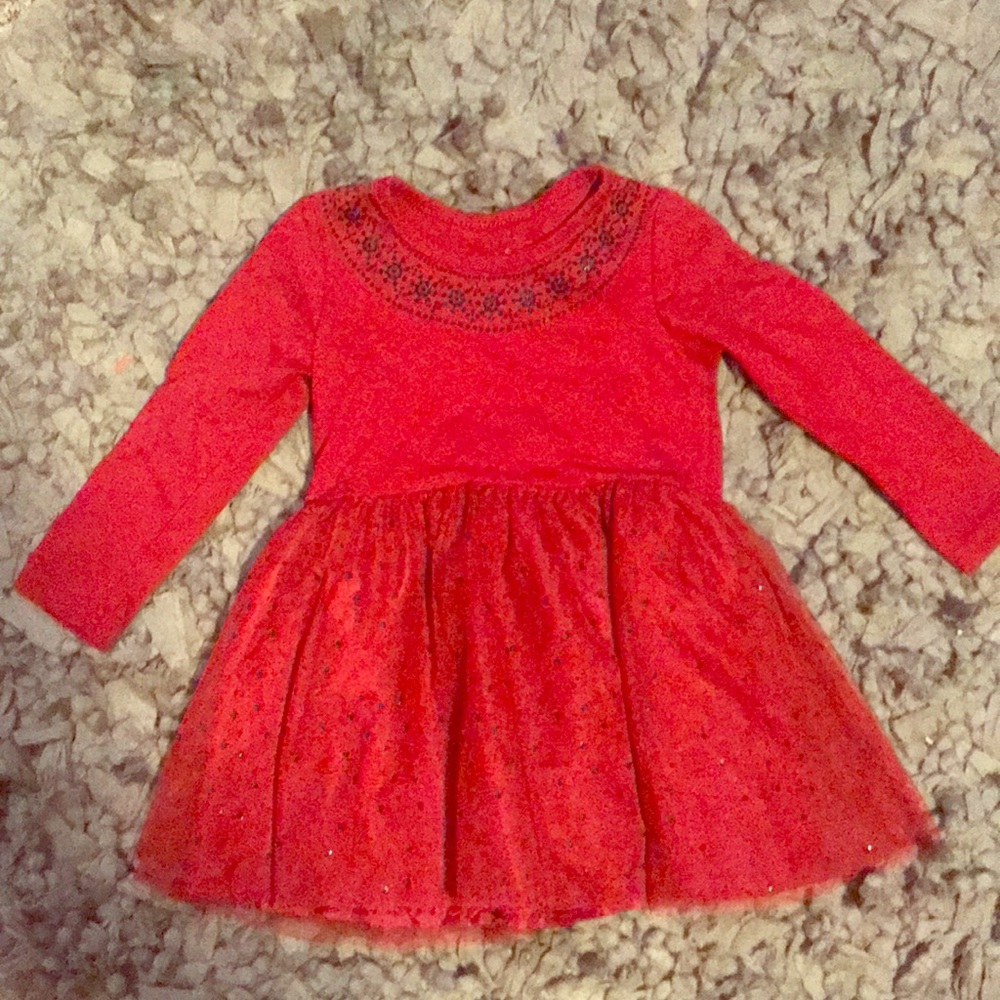 Red tulle dress